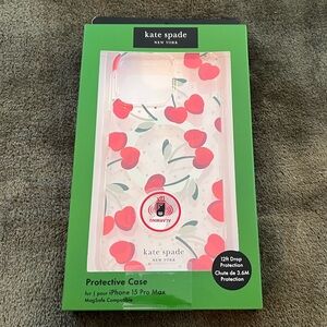NIB Kate Spade Cherry Protective Case for iPhone 15 or 16 Pro Max